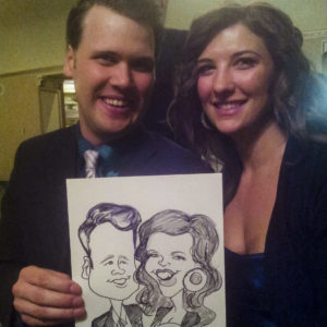 Wedding Guest Couple with original caricature
