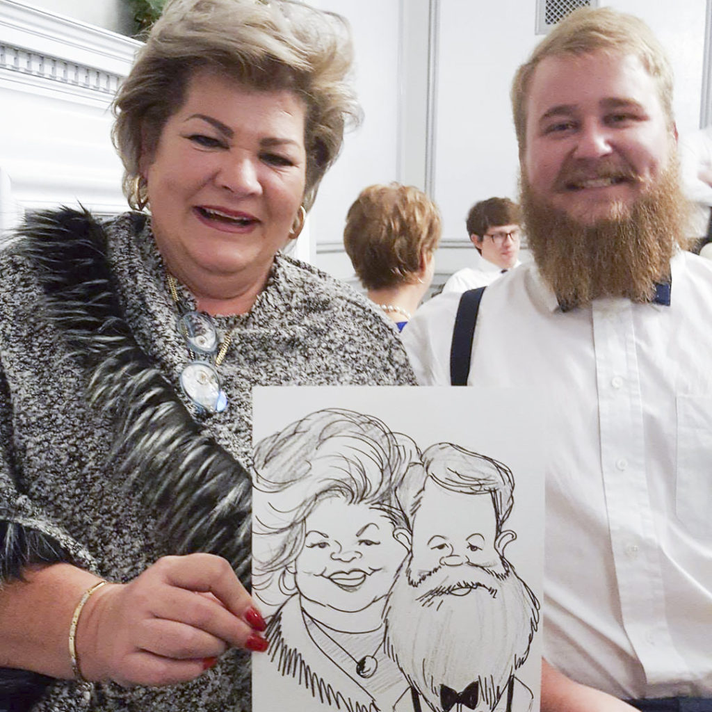 Wedding Guests in Regina with caricature art entertainment