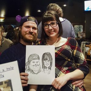 Fundraiser entertainment caricature art for couples