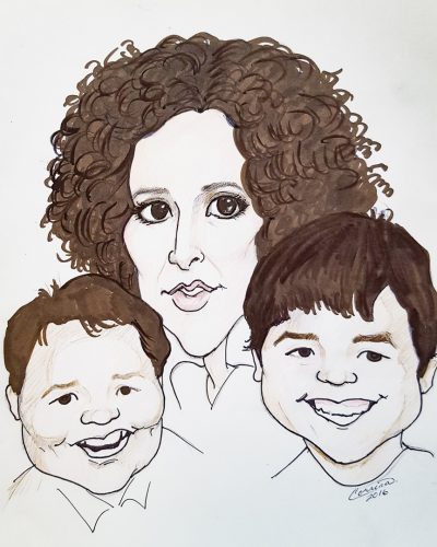 mothers-day-caricature-art-mother-and-sons
